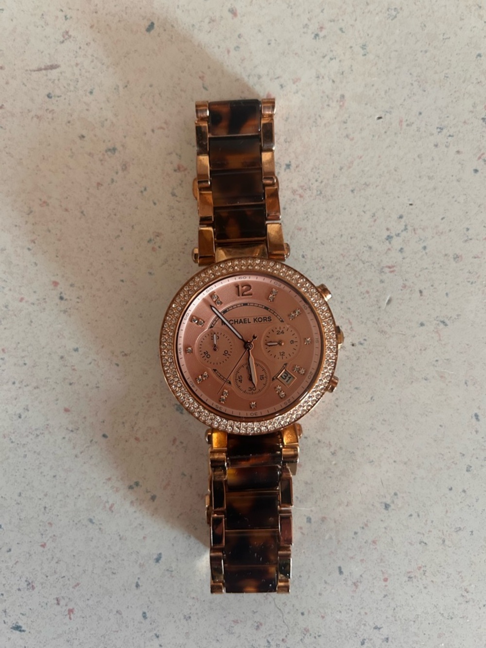 Michael Kors Rose Gold Dial with Tortoiseshell Bracelet Watch